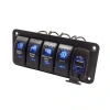 4lü ON-OFF Işıklı Anahtar Switch Panel 2x 5V 3.1A USB