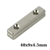 48X9x4.5-5mm Çift Havşa Delikli Neodyum Güçlü Mıknatıs - Neodim Magnet