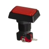 50x33mm 12V Dikdörtgen Işıklı Oyun Makinesi Butonu - Kırmızı