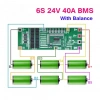 6S 40A BMS 24V 18650 Lityum Pil Şarj Koruma Devresi Balanslı