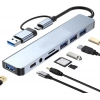 8 Girişli USB Hub Çoklayıcı Dönüştürücü PC Mac Laptop için (Windows 10/11 Uyumlu)