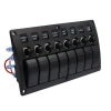 8li ON-OFF Kırmızı Işıklı Anahtar Switch Panel - Aşırı Akım Korumalı