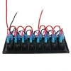8li ON-OFF Kırmızı Işıklı Anahtar Switch Panel - Aşırı Akım Korumalı