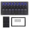8li ON-OFF Mavi Işıklı Anahtar Switch Panel - Aşırı Akım Korumalı