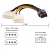 8 Pin PCI-E to 2x4 Pin Molex Ekran Kartı Power Güç Kablosu
