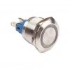 D39 16mm Metal Beyaz Halka Ledli Yaylı Buton 12V