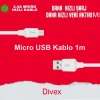 Divex 2.4A Micro Usb Hızlı Şarj ve Data Kablosu 1m DC-100