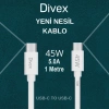 Divex 5.0A 45W Type-C - USB-C Hızlı Şarj Data Kablosu DC-140