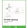 Divex 50W 2X Type-C Girişli 25W Kablolu Lightning Şarj Aleti DS-250