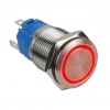 E1 19mm Metal Buton Kalıcılı 12-24V Kırmızı Led Işıklı 1NO/1NC