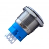 E57 19mm Metal Buton Yaylı 12-24V Mavi LED 1NO/1NC