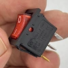 IC-118 Mini Işıklı Anahtar 3P Siyah + Kırmızı Işık