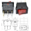 IC-118 Mini Işıklı Anahtar 3P Siyah + Kırmızı Işık