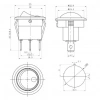 IC-132A Yuvarlak Nokta Işık Anahtar On-Off 3P 12V