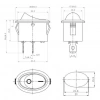IC-134C Oval Işıksız Anahtar On-Off 2P Siyah