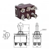 IC-160 Toggle Switch Mom-Off-Mom Ø12mm 6P KN3C-223