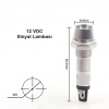 IC-225 8mm Sinyal Lambası Metal 12V Mavi