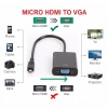 Micro Hdmi to Vga Kablo Dönüştürücü Çevirici Adaptör Siyah
