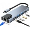 Type-C Hub 5in1 2 Port USB 3.0 + 100Mpbs Ethernet + HDMI + Type-C Çevirici