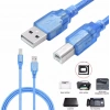 USB 2.0B Filtreli Yazıcı Tarayıcı Ara Kablosu Mavi 3m