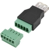 USB Dişi - 5li Klemens Çevirici / USB 2.0 to 5-Pin Terminal