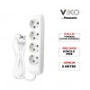 Viko Multi-Let Dörtlü Grup Priz Topraklı Kablolu Çocuk Korumalı 2 Mt