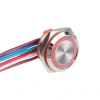 WD16C1-Wired-P1-E 16mm Düz Yaylı Kırmızı Işıklı Metal Buton - Kablolu