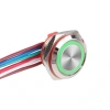 WD16C1-Wired-P1-E 16mm Düz Yaylı Yeşil Işıklı Metal Buton - Kablolu
