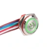 WD16C1-Wired-P1-EC 16mm Düz Yaylı Yeşil Işıklı Metal Buton - Kablolu