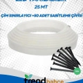Led Takılabilir 25 mt Çim Sınırlayıcı + BEYAZ IŞIK Şerit Led + 1 Adet Bağlantı Fişi Seti