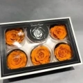 Rose Amor TURUNCU şoklanmış solmaz gül XL 6 lı paket