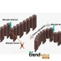 Trendbahce Ahşap Görünümlü Çim Bordürü 2.3 METRE Çim Ayırıcı