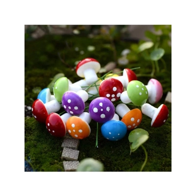 Karışık Renklerde Mantar Teraryum Minyatür Süsleme (50 ADET)