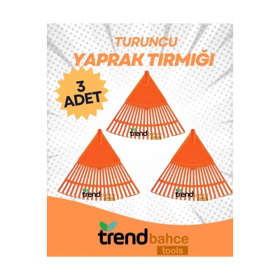 PLASTİK TURUNCU BAHÇE TIRMIĞI (3LÜ SET)