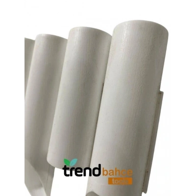Trendbahce Ahşap Görünümlü Çim Bordürü 2.3 METRE Çim Ayırıcı Beyaz