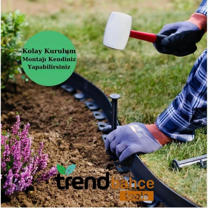 Çim Sınırlayıcı Esnek 25 MT SİYAH Çim Ayırıcı