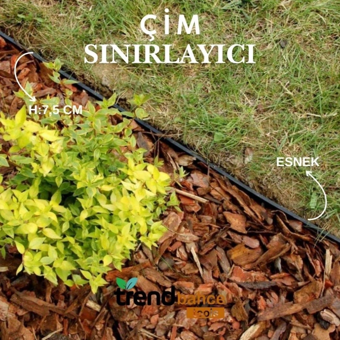 Çim Sınırlayıcı Esnek 25 MT SİYAH Çim Ayırıcı