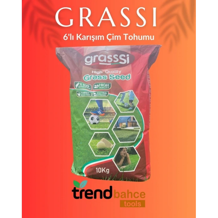GrassSi Çim Tohumu Ithal 4lü Karışım 10 KG