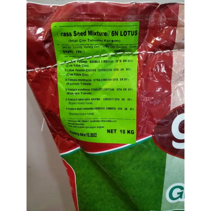 GrassSi Çim Tohumu Ithal 6li Karışım 10 KG