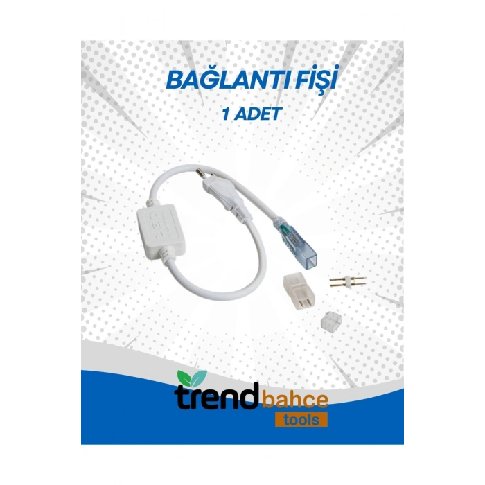 Led Takılabilir 25 mt Çim Sınırlayıcı + BEYAZ IŞIK Şerit Led + 1 Adet Bağlantı Fişi Seti