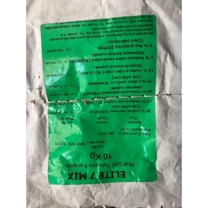 MARO TOHUM İTHAL ÇİM TOHUMU 10 KG ELİTE 7 MİX