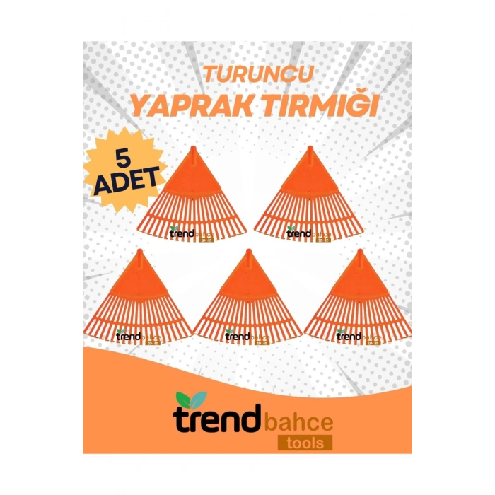 PLASTİK TURUNCU BAHÇE TIRMIĞI (5Lİ SET)
