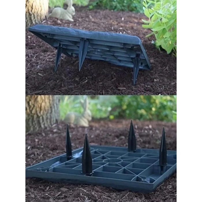 Taş Görünümlü Adım Taşı PVC Bahçe Yürüyüş Yolu Antrasit Renk