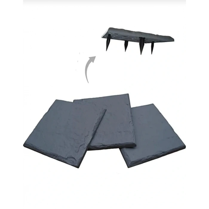 Taş Görünümlü Adım Taşı PVC Bahçe Yürüyüş Yolu Antrasit Renk