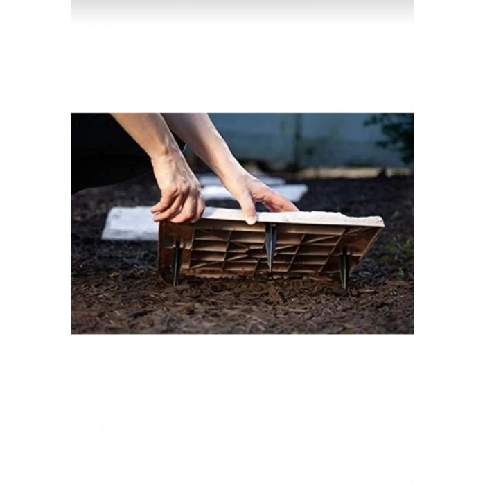 Taş Görünümlü Adım Taşı PVC Bahçe Yürüyüş Yolu Bej Renk