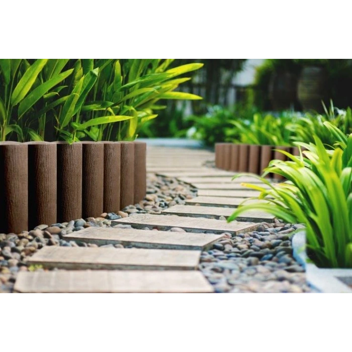 Trendbahce Ahşap Görünümlü Çim Bordürü 2.3 METRE Çim Ayırıcı