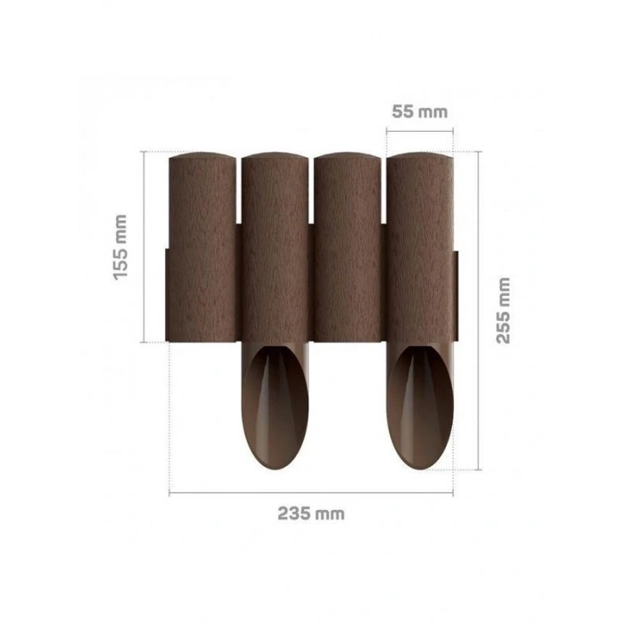 Trendbahce Ahşap Görünümlü Çim Bordürü 2.3 METRE Çim Ayırıcı