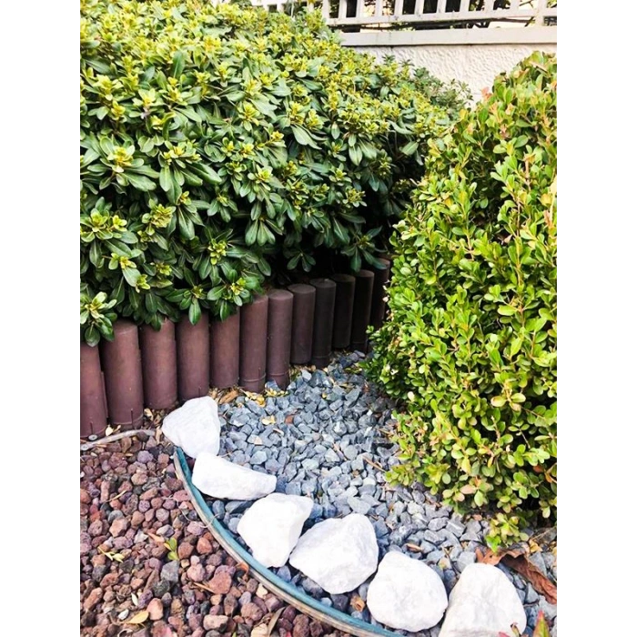 Trendbahce Ahşap Görünümlü Çim Bordürü 2.3 METRE Çim Ayırıcı