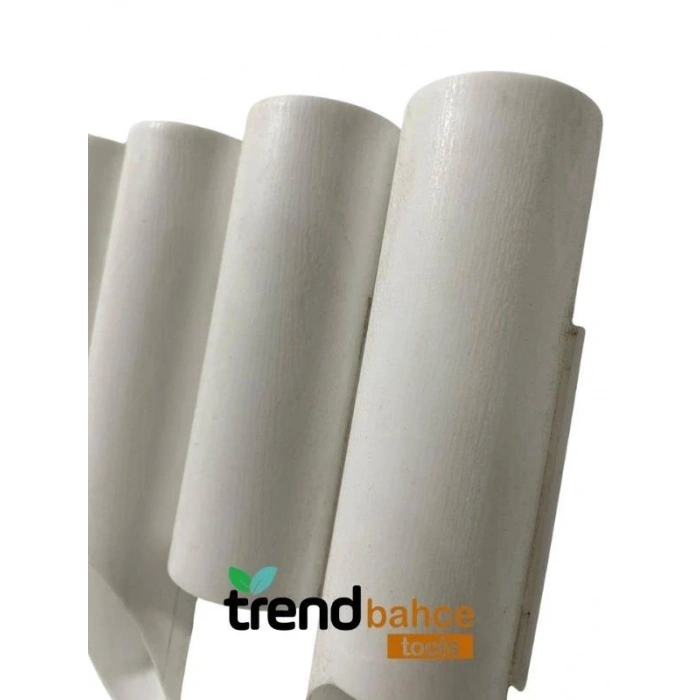 Trendbahce Ahşap Görünümlü Çim Bordürü 2.3 METRE Çim Ayırıcı Beyaz