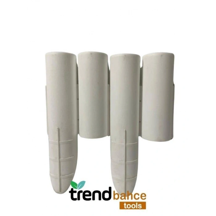 Trendbahce Ahşap Görünümlü Çim Bordürü 2.3 METRE Çim Ayırıcı Beyaz